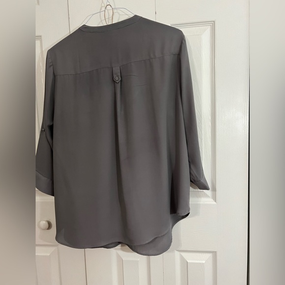 (T18) Torrid-Gray Harper Georgette Pullover 3/4 Sleeve Blouse - Picture 5 of 5